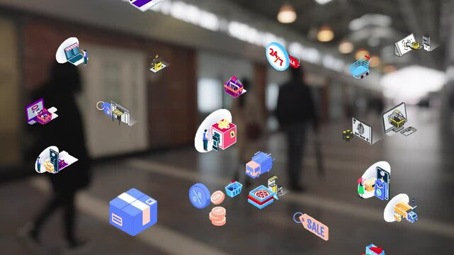 E-commerce AI data analyze, online shopping, marketing commerce sale, website advertising promotion banking payment digital marketing strategy and goals, digital search engine SEO social media ads
