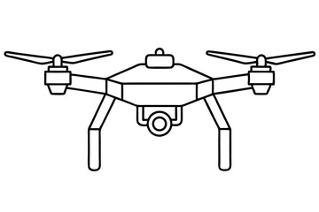 drone line art silhouette vector illustration