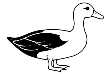 duck line art silhouette vector illustration