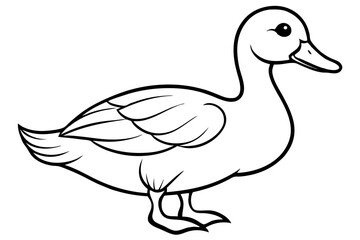 duck line art silhouette vector illustration