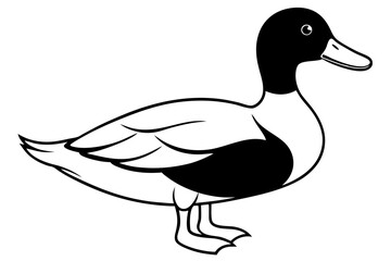 duck line art silhouette vector illustration