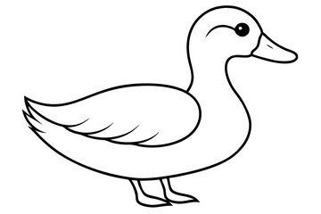 duck line art silhouette vector illustration