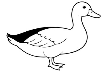 duck line art silhouette vector illustration