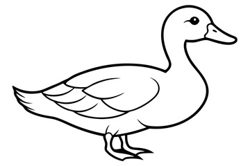duck line art silhouette vector illustration
