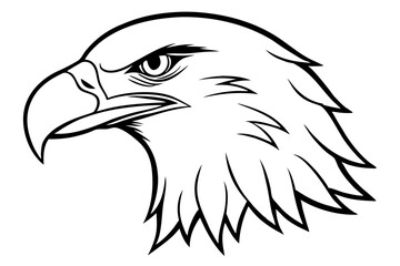 eagle head line art silhouette vector illustration