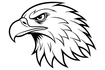 eagle head line art silhouette vector illustration
