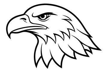 eagle head line art silhouette vector illustration