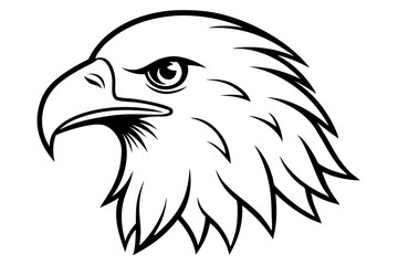 eagle head line art silhouette vector illustration