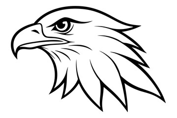 eagle head line art silhouette vector illustration