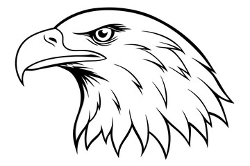 eagle head line art silhouette vector illustration