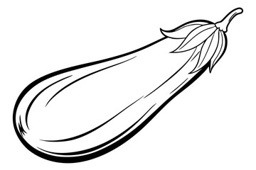 eggplant line art silhouette vector illustration