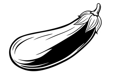eggplant line art silhouette vector illustration