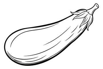 eggplant line art silhouette vector illustration