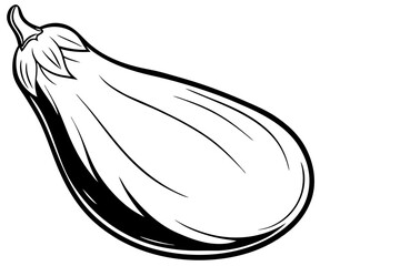 eggplant line art silhouette vector illustration