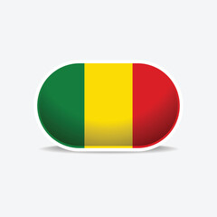 Mali national flag button vector