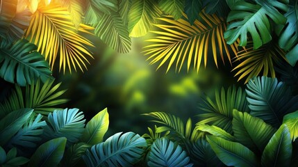 Lush Tropical Paradise Exotic Jungle Foliage