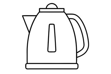 electric kettle line art silhouette vector illustration
