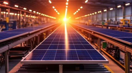 Automated Solar Panel Manufacturing Plant with Sunlight Focus