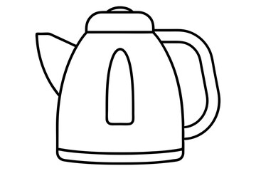 electric kettle line art silhouette vector illustration