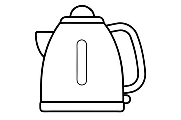 electric kettle line art silhouette vector illustration