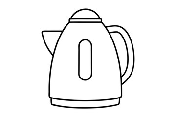electric kettle line art silhouette vector illustration