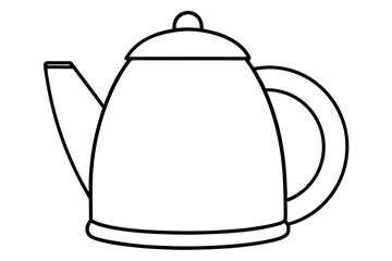 electric kettle line art silhouette vector illustration