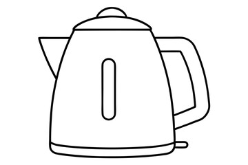 electric kettle line art silhouette vector illustration