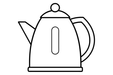Obraz premium electric kettle line art silhouette vector illustration