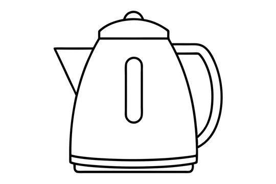 recommend clip art: electric kettle line art silhouette vector illustration