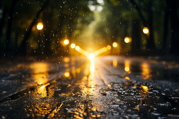 torrential downpour unleashes its mighty power, with sheets of water blurring line between earth and sky, creating a mystical ambiance