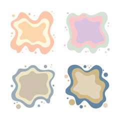 Fototapeta premium Set of Colorful Pastel Abstract Organic Water Fluid Liquid Blob Shape Background