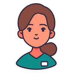 Female nurse cartoon character vector illustration