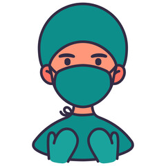 Surgeon cartoon character vector illustration