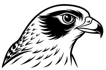 falcon head line art silhouette vector illustration