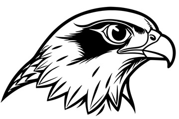 falcon head line art silhouette vector illustration