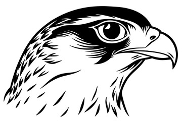 falcon head line art silhouette vector illustration