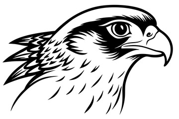 falcon head line art silhouette vector illustration