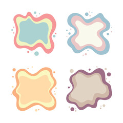 Set of Colorful Pastel Abstract Organic Water Fluid Liquid Blob Shape Background