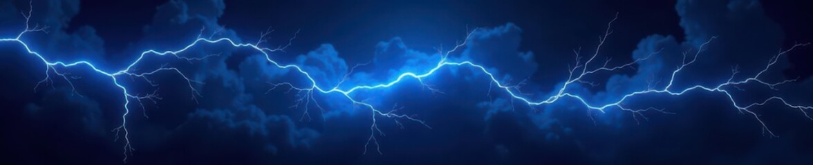 Abstract blue lightning strikes across a black canvas , dramatic, futuristic, abstract
