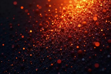 Fototapeta premium Abstract dark orange glow; gritty, textured background , bokeh, orange, texture