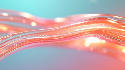 Abstract Flowing Ribbons with Glowing Lights and Soft Background