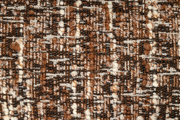 A direct view of the fabric from a large thread of different contrasting colors