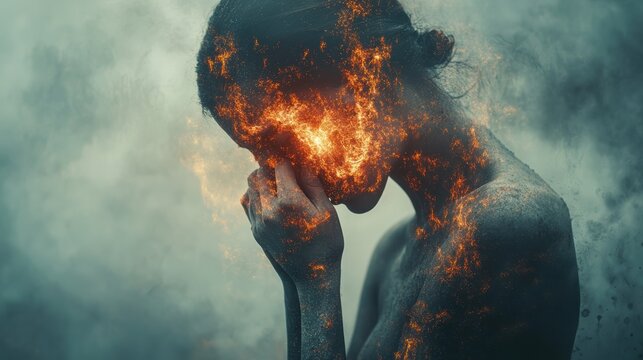 A person experiencing emotions, emotional psychology, human behavior