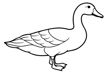 goose line art silhouette vector illustration