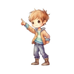 watercolors Cute cool boy dabbing pose illustration