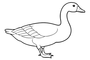 goose line art silhouette vector illustration