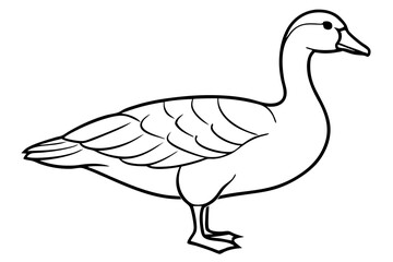goose line art silhouette vector illustration