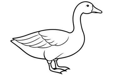 goose line art silhouette vector illustration