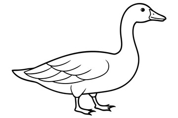 goose line art silhouette vector illustration