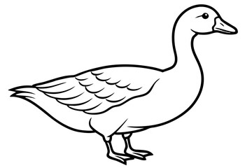 goose line art silhouette vector illustration
